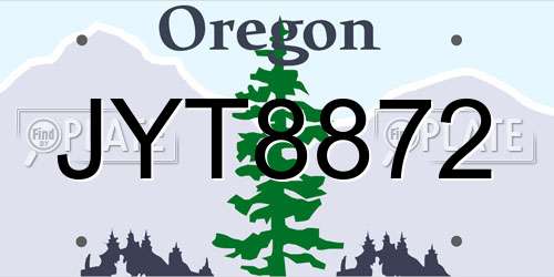 JYT8872 Oregon License Plate