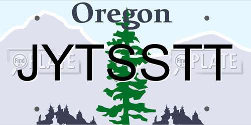 JYTSSTT Oregon License Plate