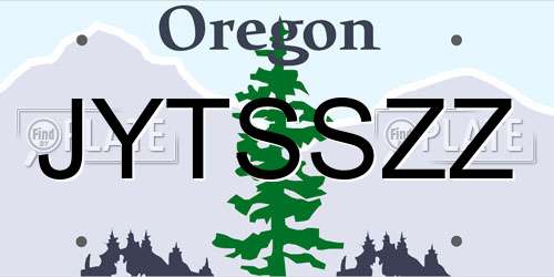JYTSSZZ Oregon License Plate