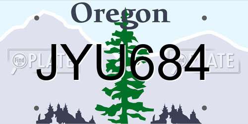 JYU684 Oregon License Plate