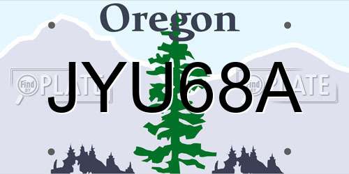 JYU68A Oregon License Plate