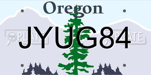 JYUG84 Oregon License Plate
