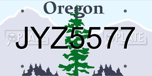 JYZ5577 Oregon License Plate