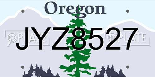 JYZ8527 Oregon License Plate