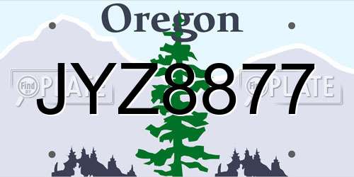 JYZ8877 Oregon License Plate