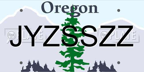 JYZSSZZ Oregon License Plate