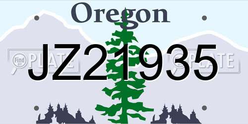 JZ21935 Oregon License Plate