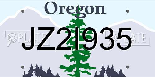 JZ2I935 Oregon License Plate