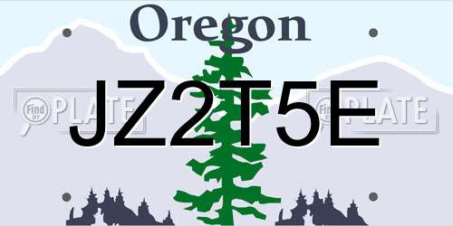 JZ2T5E Oregon License Plate