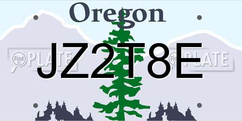 JZ2T8E Oregon License Plate