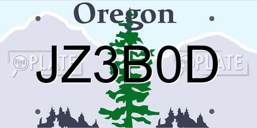 JZ3B0D Oregon License Plate