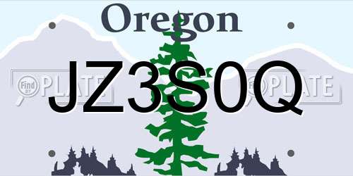 JZ3S0Q Oregon License Plate