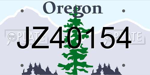 JZ40154 Oregon License Plate