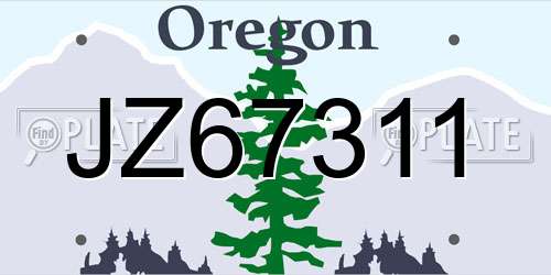 JZ67311 Oregon License Plate