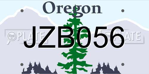 JZB056 Oregon License Plate