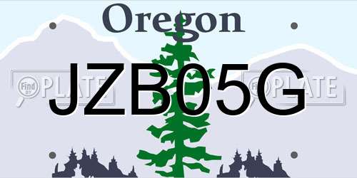 JZB05G Oregon License Plate