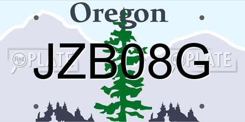 JZB08G Oregon License Plate