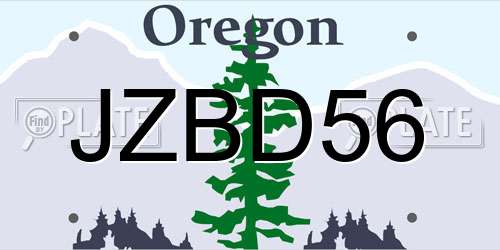 JZBD56 Oregon License Plate