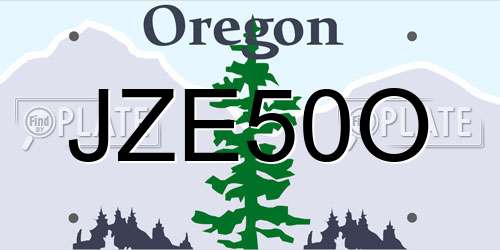 JZE50O Oregon License Plate