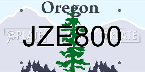 JZE800 Oregon License Plate