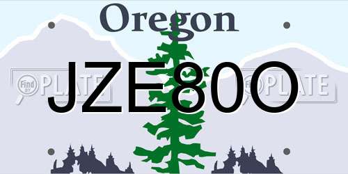 JZE80O Oregon License Plate