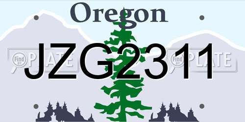 JZG2311 Oregon License Plate