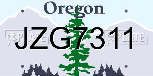 JZG7311 Oregon License Plate
