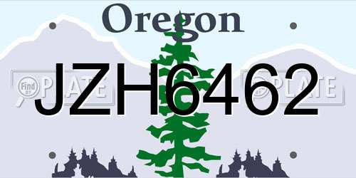 JZH6462 Oregon License Plate