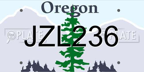 JZL236 Oregon License Plate