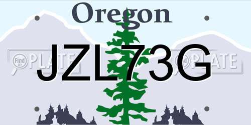 JZL73G Oregon License Plate
