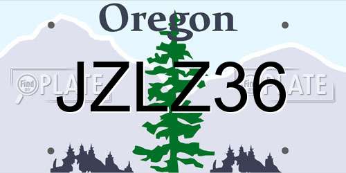 JZLZ36 Oregon License Plate