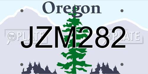 JZM282 Oregon License Plate