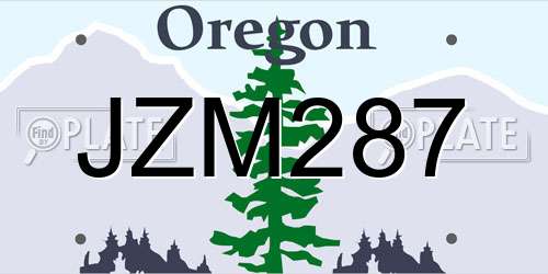 JZM287 Oregon License Plate