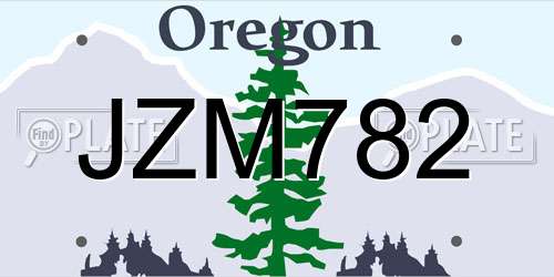 JZM782 Oregon License Plate