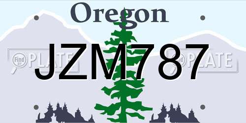 JZM787 Oregon License Plate