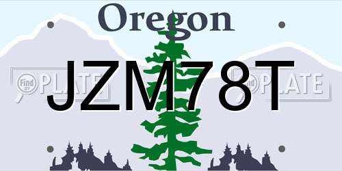 JZM78T Oregon License Plate