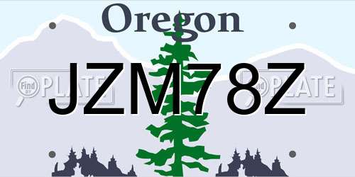 JZM78Z Oregon License Plate