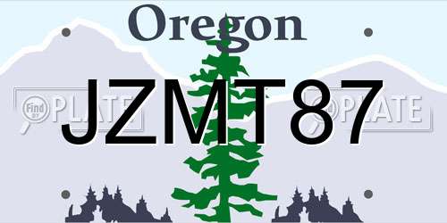 JZMT87 Oregon License Plate