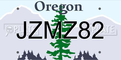 JZMZ82 Oregon License Plate