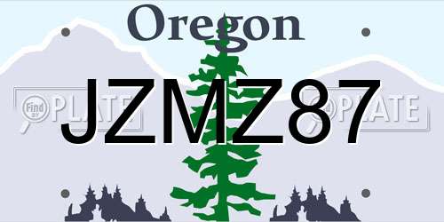 JZMZ87 Oregon License Plate