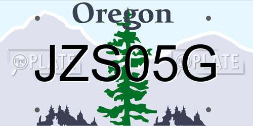 JZS05G Oregon License Plate