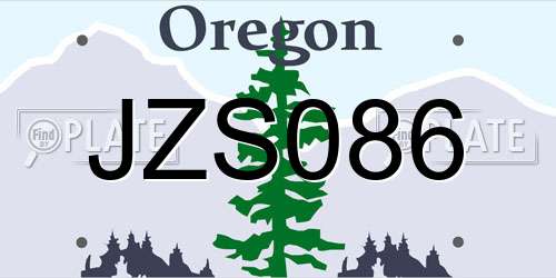JZS086 Oregon License Plate