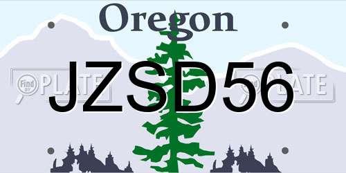 JZSD56 Oregon License Plate