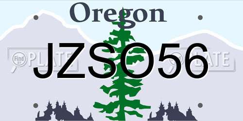 JZSO56 Oregon License Plate