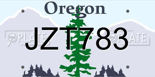 JZT783 Oregon License Plate