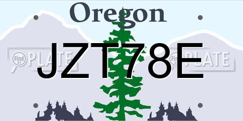 JZT78E Oregon License Plate