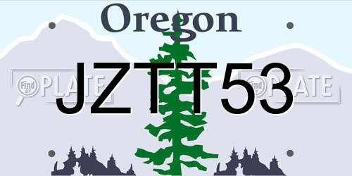 JZTT53 Oregon License Plate