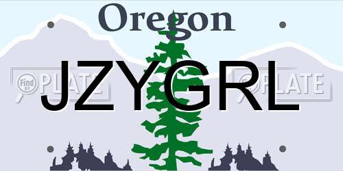 JZYGRL Oregon License Plate