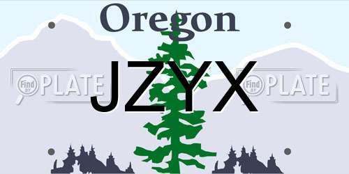JZYX Oregon License Plate