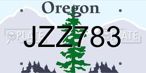 JZZ783 Oregon License Plate